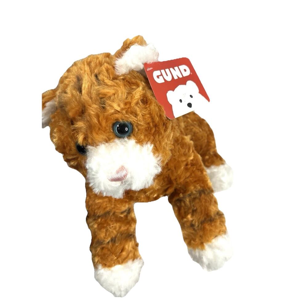 GUND Tabby Plush Stuffed Cat Orange/White Striped Blue Eyes Sienna Kitten Vtg
